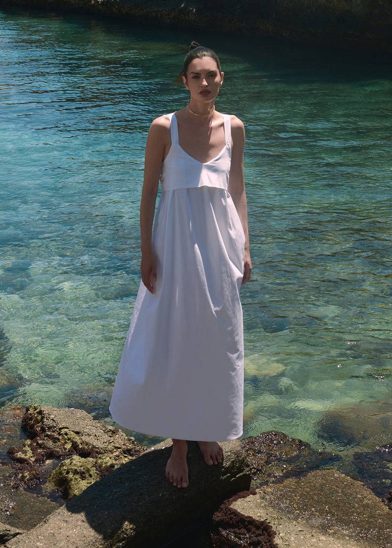 Paola T. Abito lungo in cotone popelin Fino al 50% di sconto