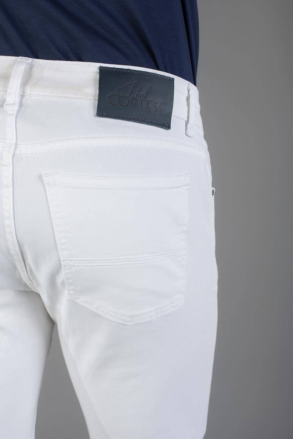 Paul Cortese Gabardine 5 tasche white Saldi