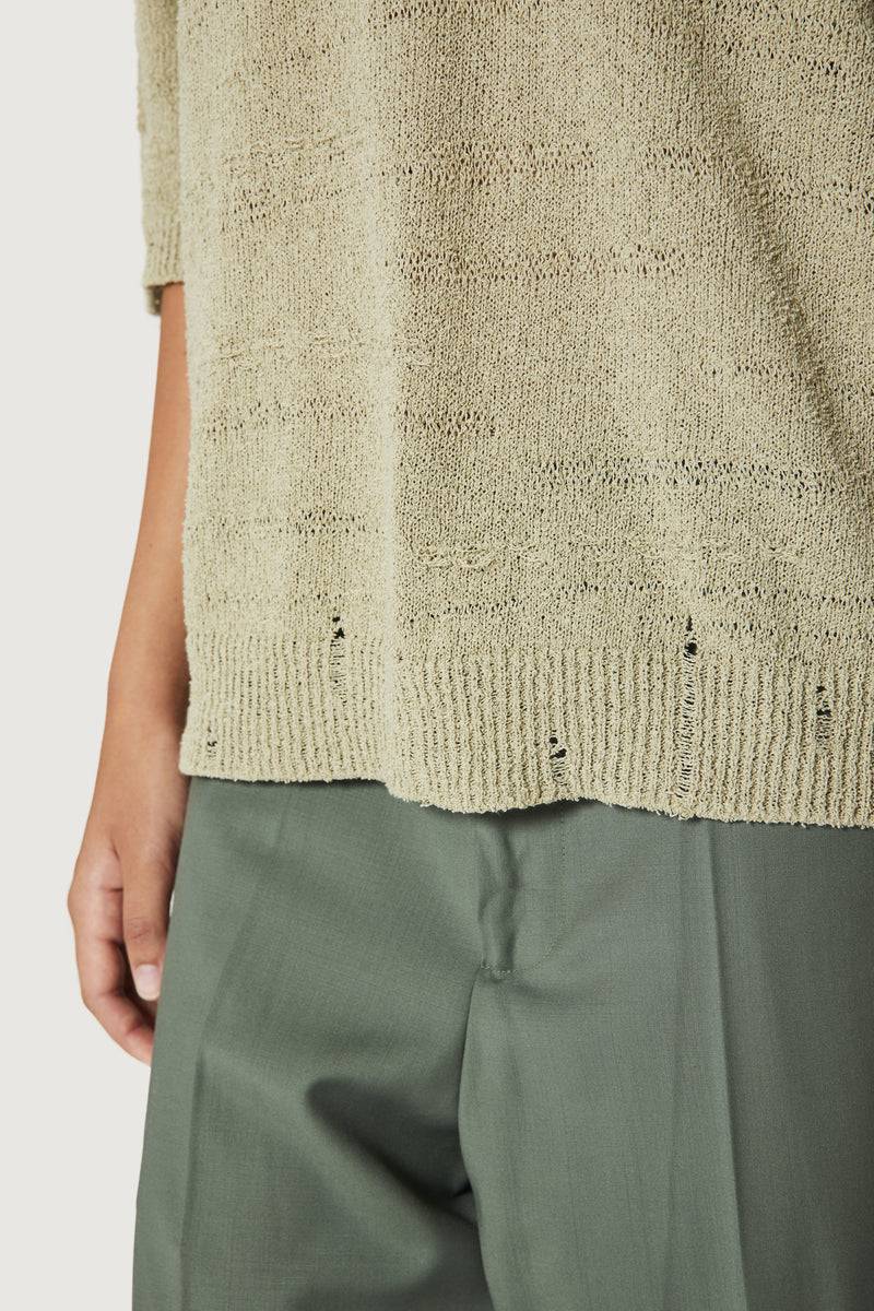 Paura ADAM KNIT POLO SHIRT SAGE Shopping Online