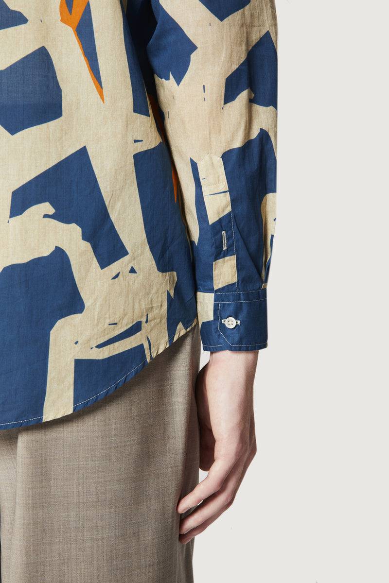 Paura BRUCE OVERSIZED SHIRT MODULO BLUE Sottocosto