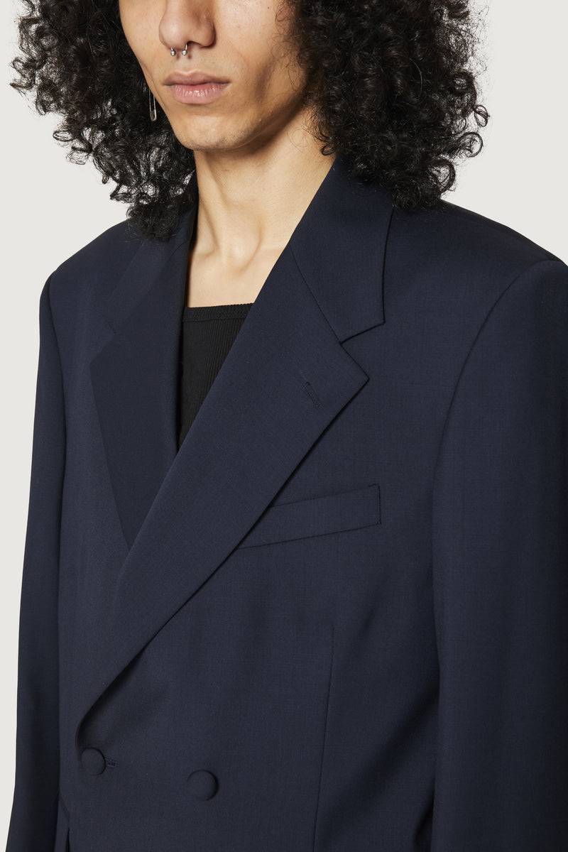 Paura CASSEL DOUBLEBREASTED SUIT JACKET DARK BLUE Economico