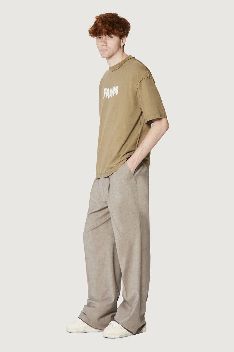Paura COSTA OVERSIZED T-SHIRT BOLD LOGO MUD In Vendita