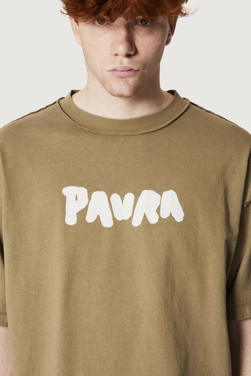 Paura COSTA OVERSIZED T-SHIRT BOLD LOGO MUD In Vendita