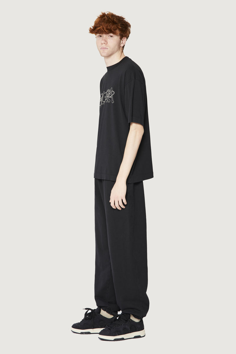 Paura COSTA OVERSIZED T-SHIRT COSMIC LOGO BLACK Saldi