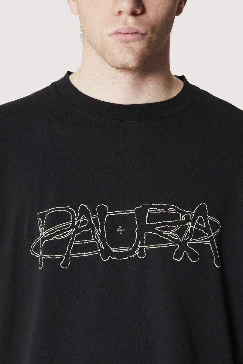 Paura COSTA OVERSIZED T-SHIRT COSMIC LOGO BLACK Saldi