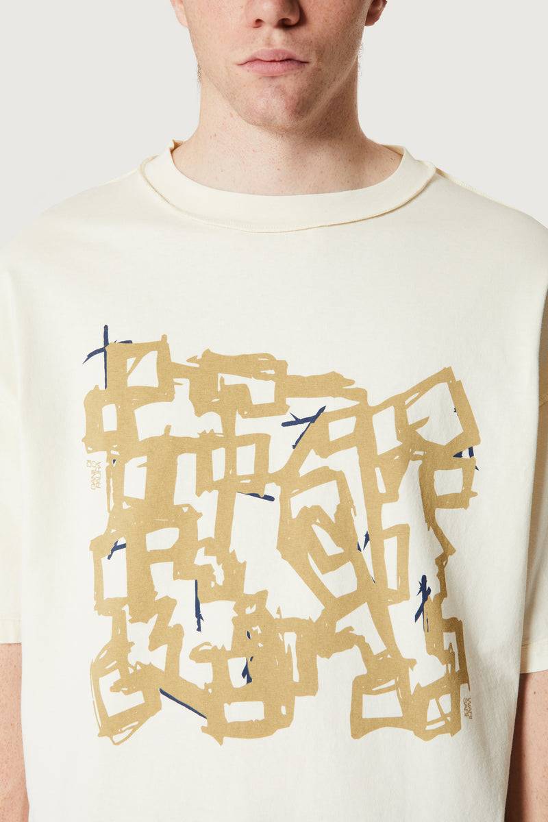 Paura COSTA OVERSIZED T-SHIRT MODULO OFF-WHITE Vendita Calda
