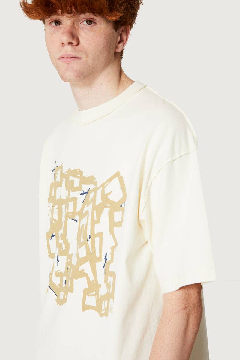 Paura COSTA OVERSIZED T-SHIRT MODULO OFF-WHITE Vendita Calda