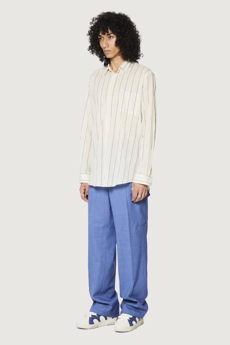 Paura ERZIN OVERSIZED SHIRT OFF-WHITE WITH STRIPES Ritorno libero