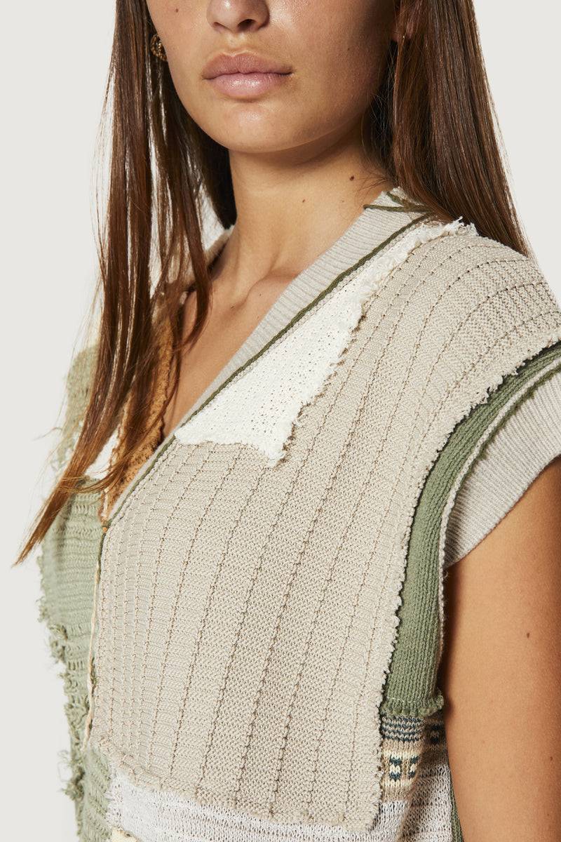 Paura NABIL PATCHWORK VEST MULTICOLOR Negozio
