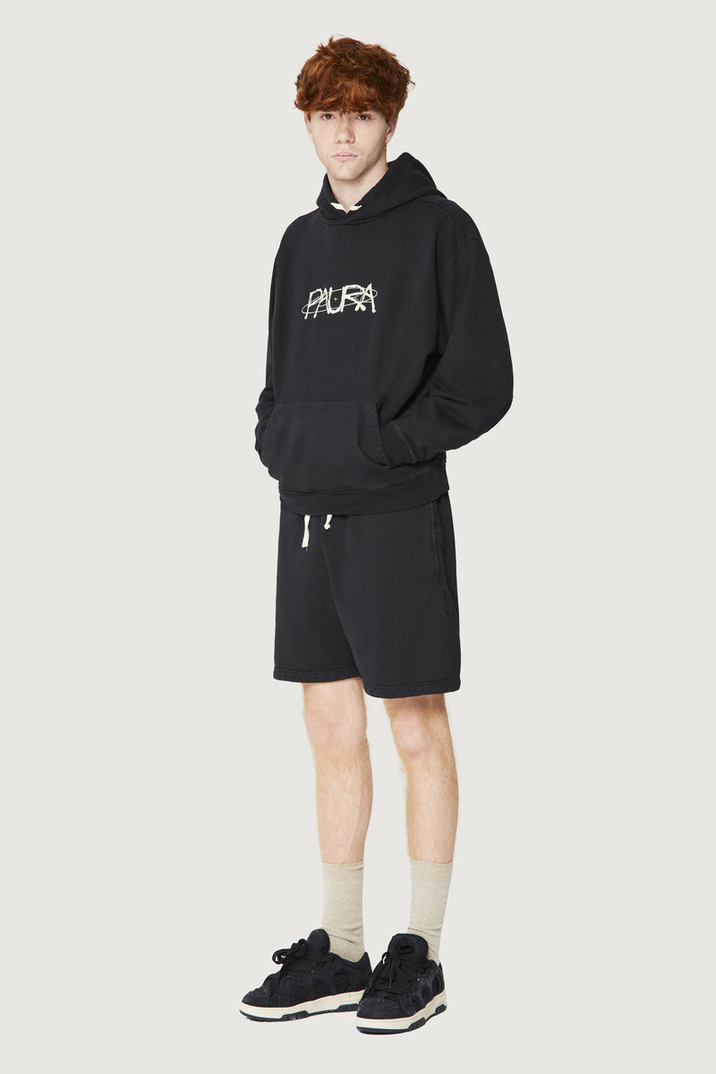 Paura SANTI HOODIE SWEATSHIRT COSMIC LOGO BLACK Negozi Online