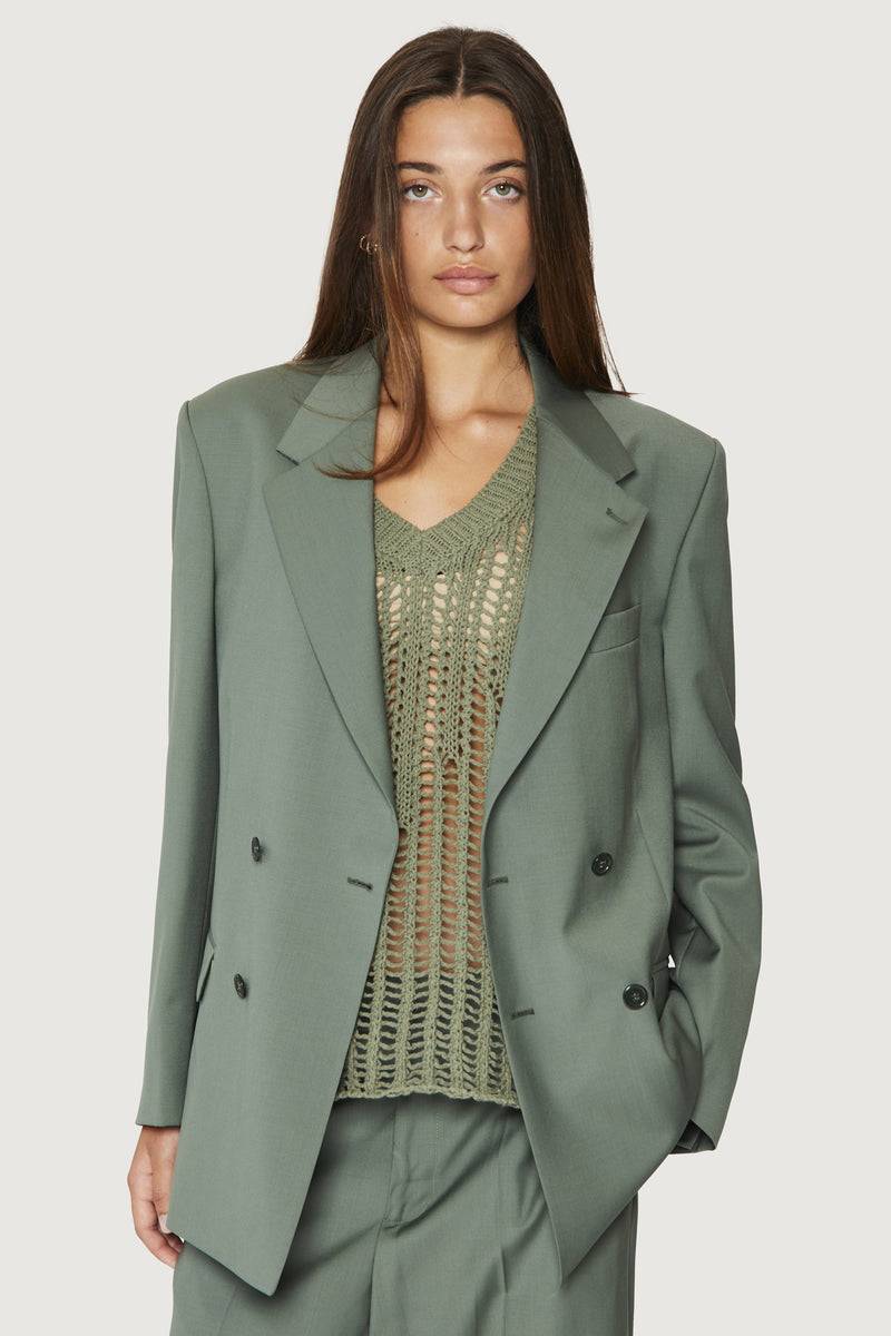 Paura THOM DOUBLEBREASTED SUIT JACKET SAGE Shopping Online