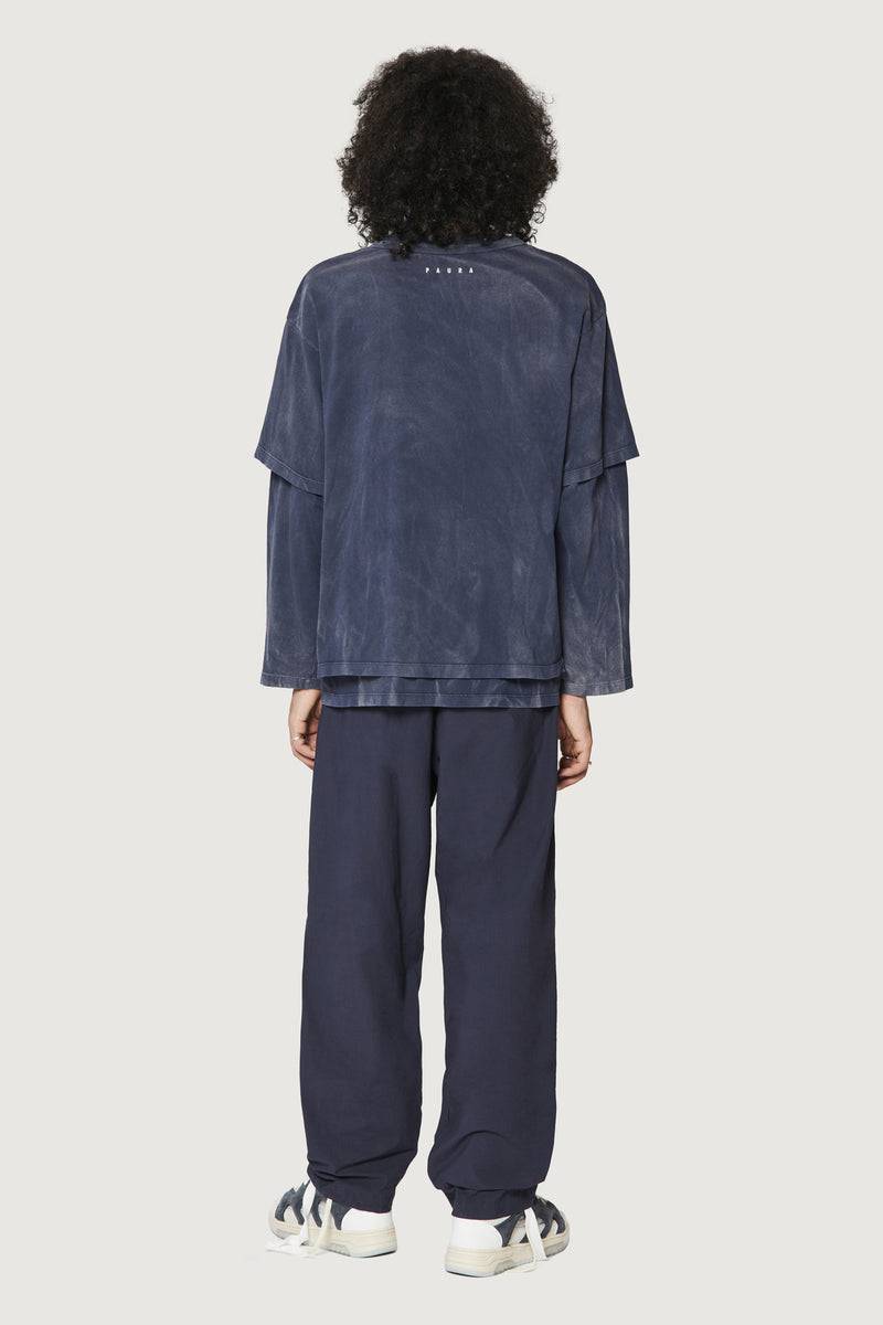 Paura ZENO DOUBLE LAYER LONGSLEEVE DARK BLUE Online