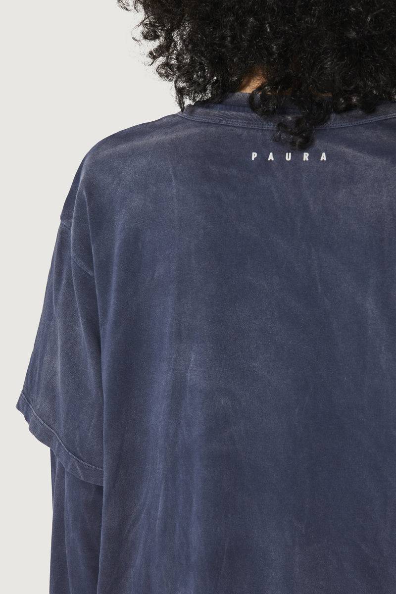 Paura ZENO DOUBLE LAYER LONGSLEEVE DARK BLUE Online