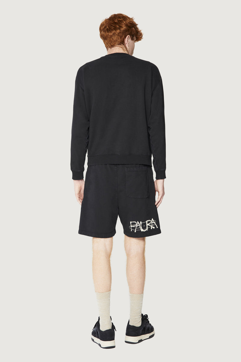 Paura SAMUEL CREWNECK SWEATSHIRT COSMIC LOGO BLACK Negozio