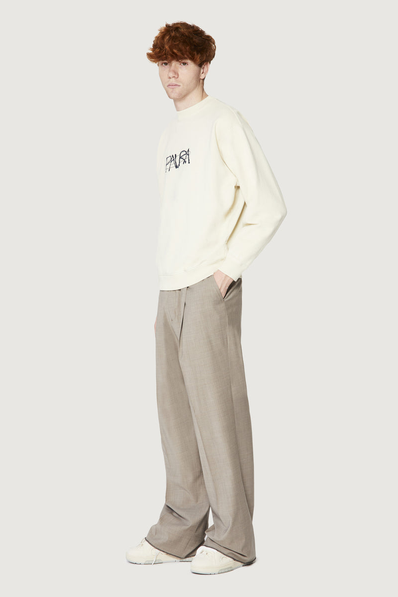 Paura SAMUEL CREWNECK SWEATSHIRT COSMIC LOGO OFF-WHITE Vendita Economica
