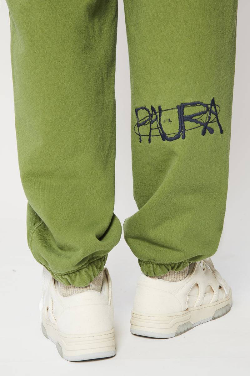 Paura RASHA SWEATPANTS COSMIC LOGO GREEN Consegna Veloce