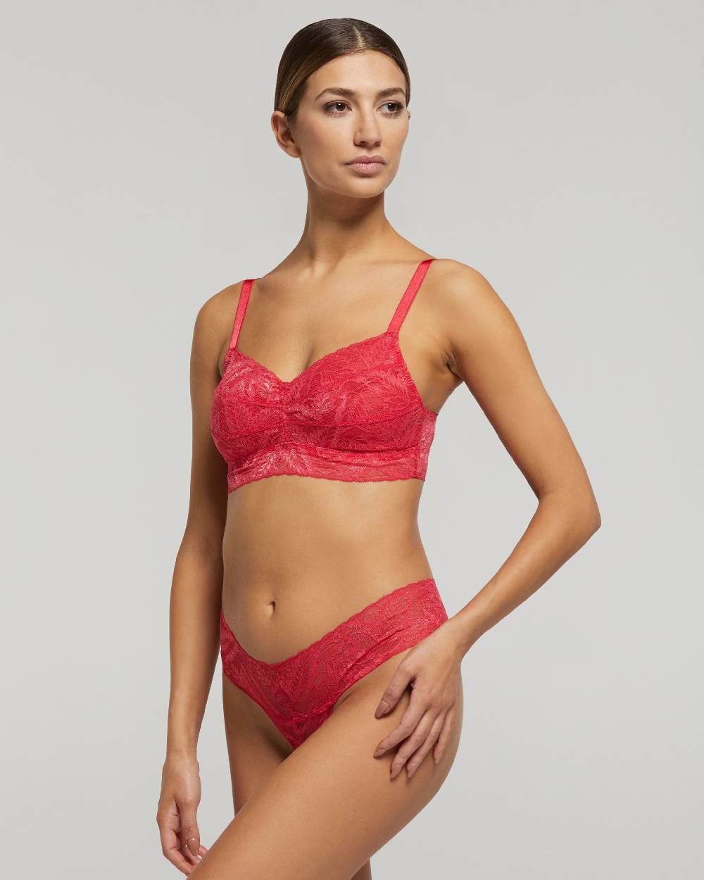 Pompea Set Completo coordinato Intimo Pizzo (Fragola) Sconto
