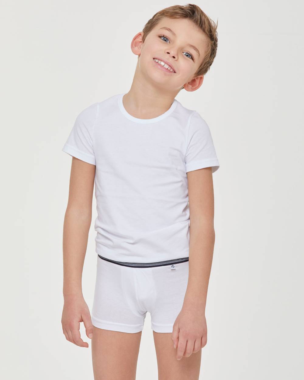 Pompea Boxer bimbo in cotone organico con elastico a righe Economico