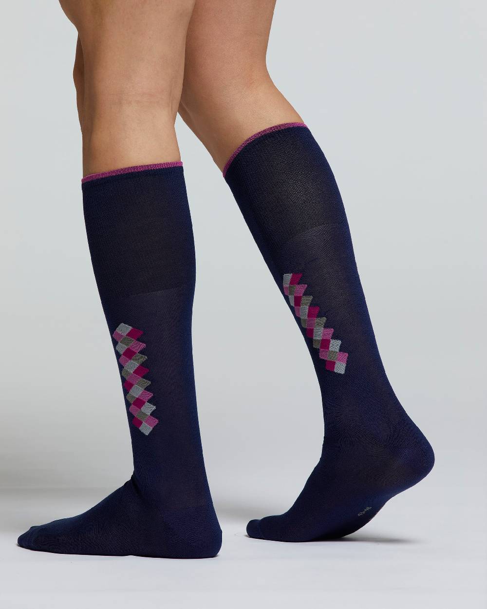 Pompea CALZA LUNGA COTONE BONSAI MOTIVO A ROMBI Offerta