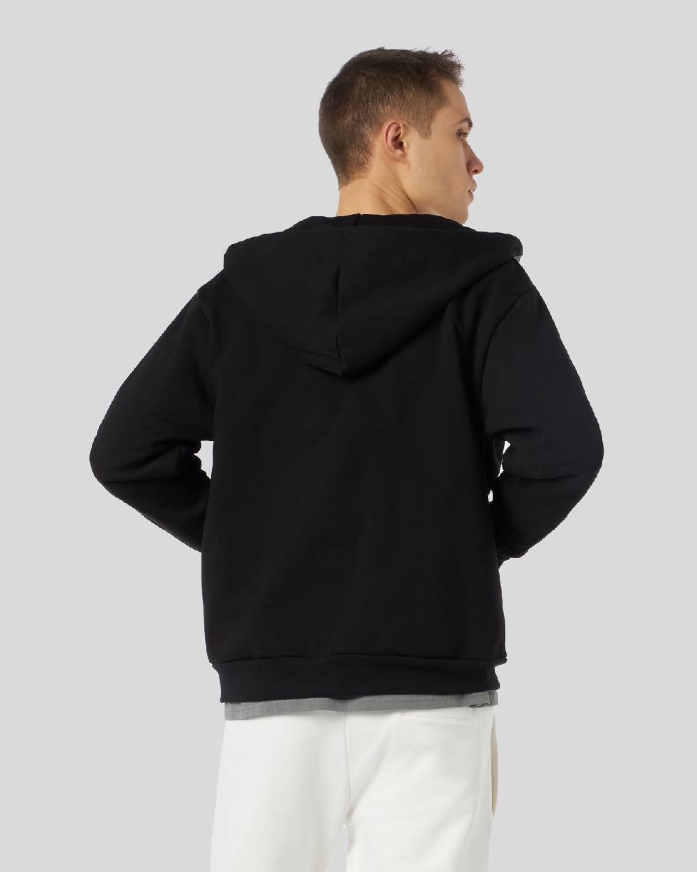 Phobia Archive FELPA CON ZIP NERA CON GOTIC LOGO RICAMATO Italia