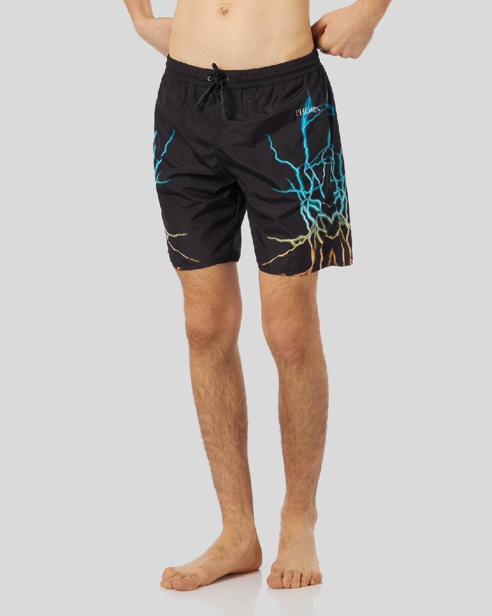 Phobia Archive COSTUME DA BAGNO NERO CON FULMINI BICOLORE BLU E GIALLO Pezzi Unici