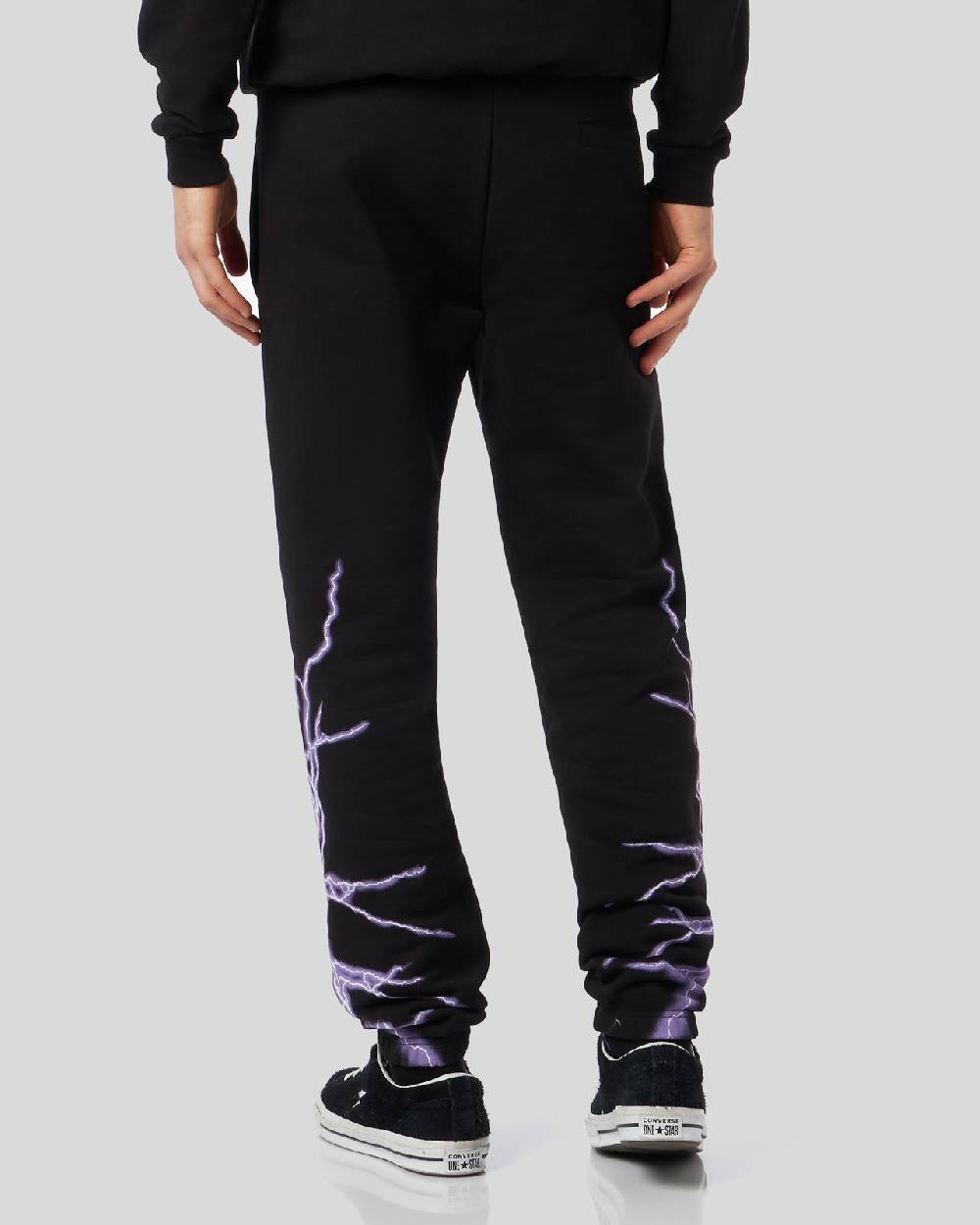 Phobia Archive PANTALONE NERO CON FULMINE LATERALE VIOLA Negozi Online