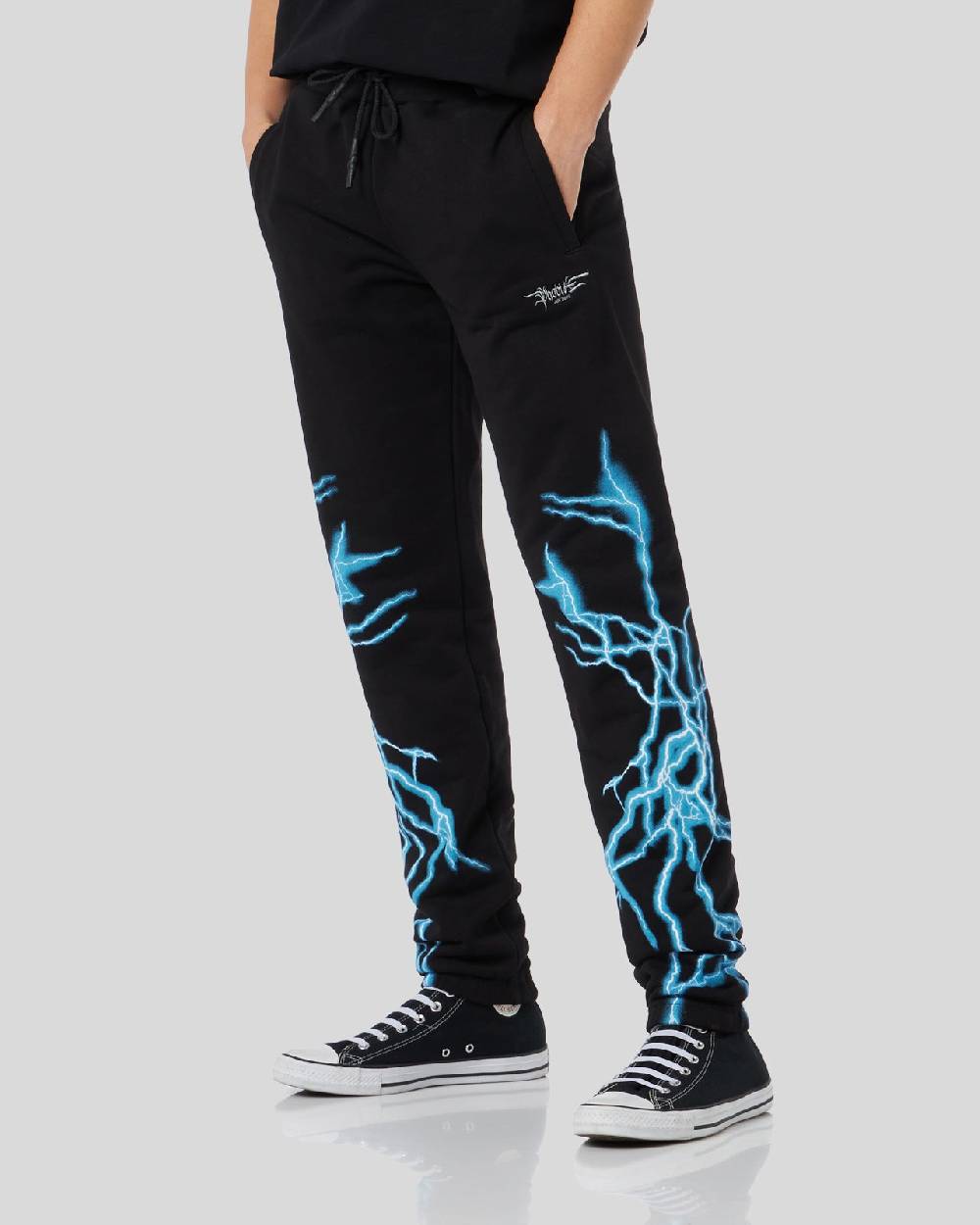 Phobia Archive PANTALONE NERO CON FULMINE LATERALE BLU Acquista Ora