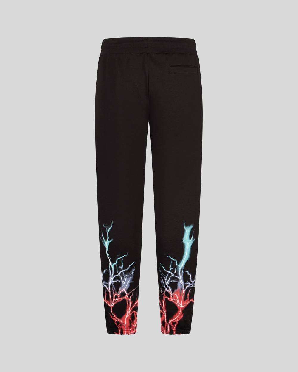 Phobia Archive PANTALONCINO NERO CON STAMPA FULMINE BI-COLORE ROSSO E BLU Promozione Limitata