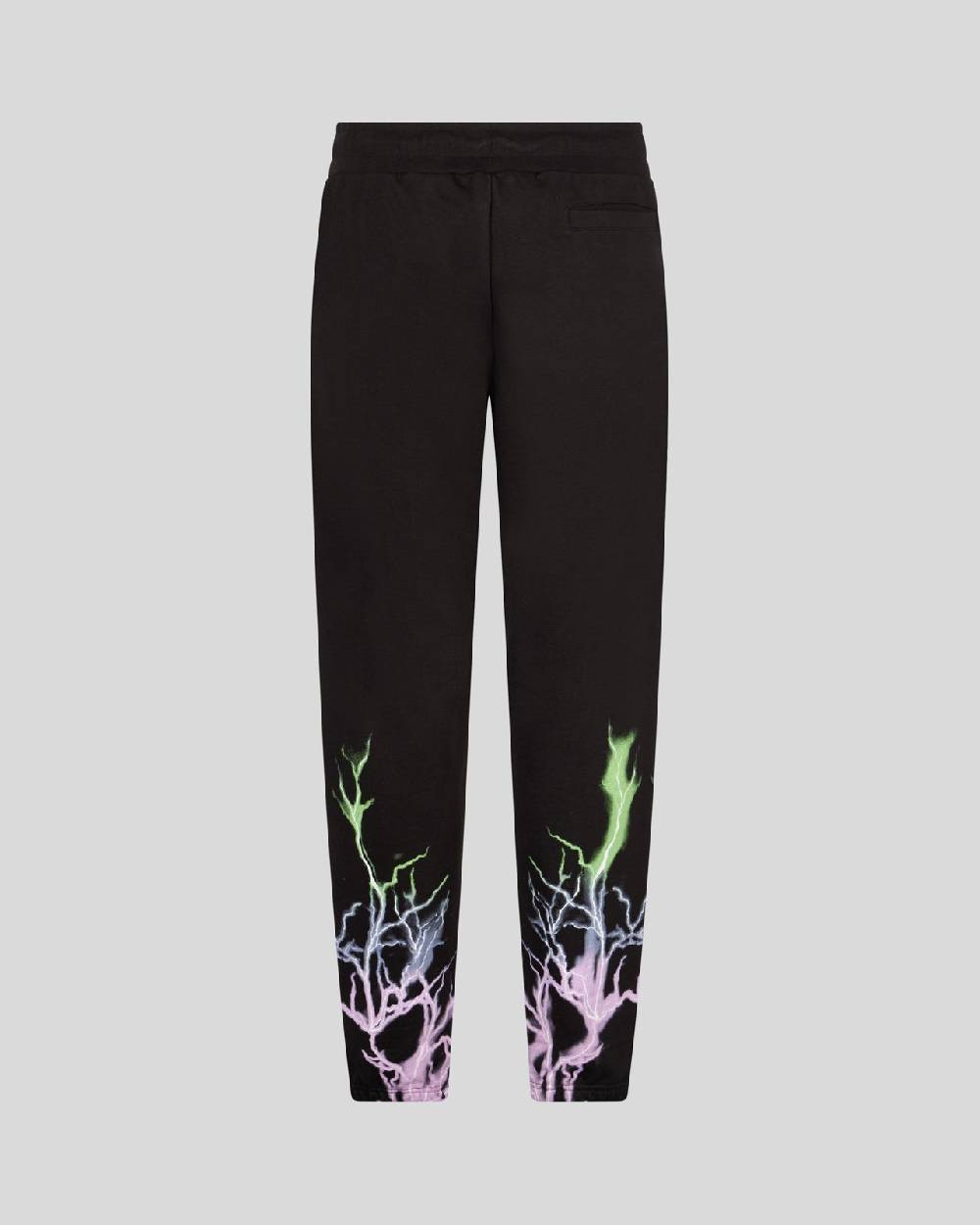 Phobia Archive PANTALONCINO NERO CON STAMPA FULMINE BICOLORE VIOLA E VERDE Fino Al -60%