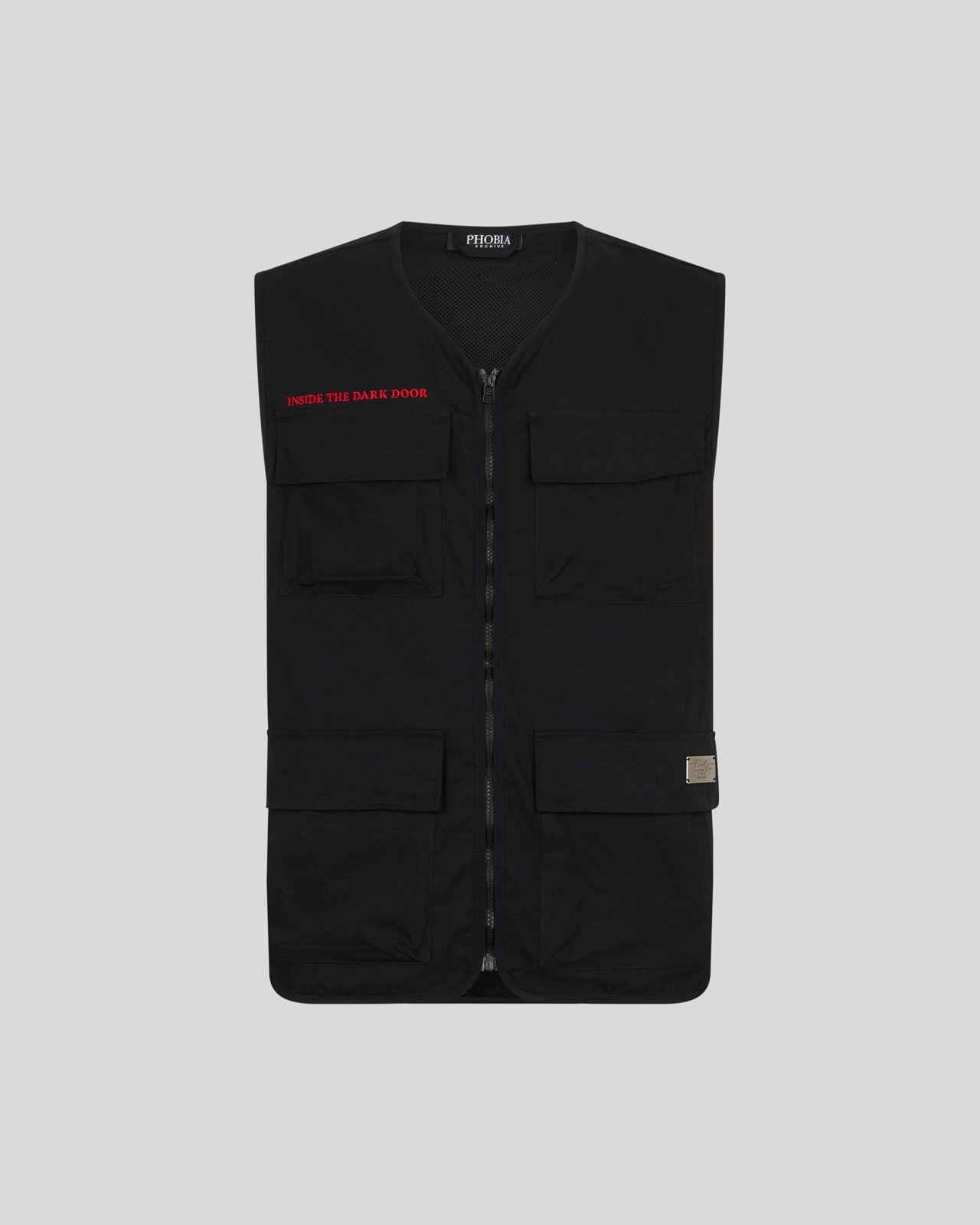 Phobia Archive WORKER GILET NERO CON GRAFICA SCREAMING SKULLS Novità