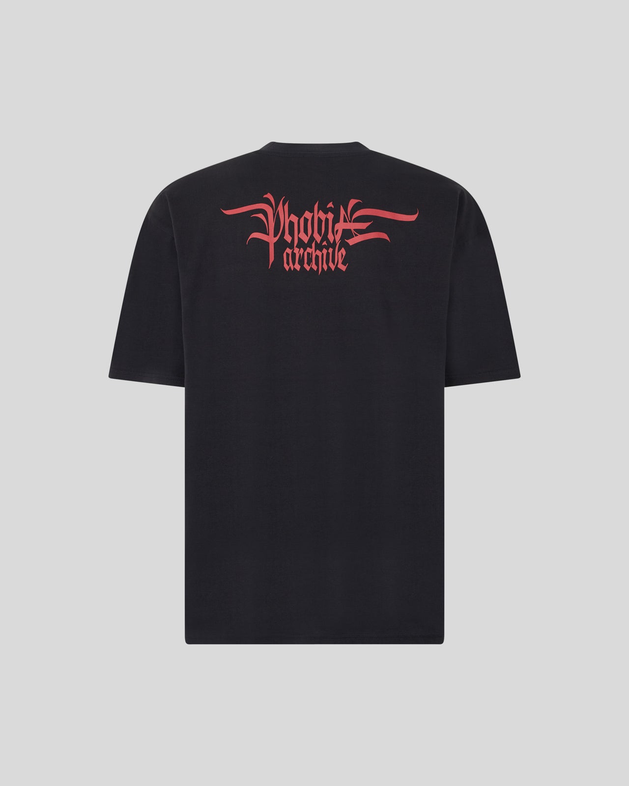 Phobia Archive T-SHIRT NERA CON GRAFICA TRIPLE SKULL ROSSA Vendita Economica