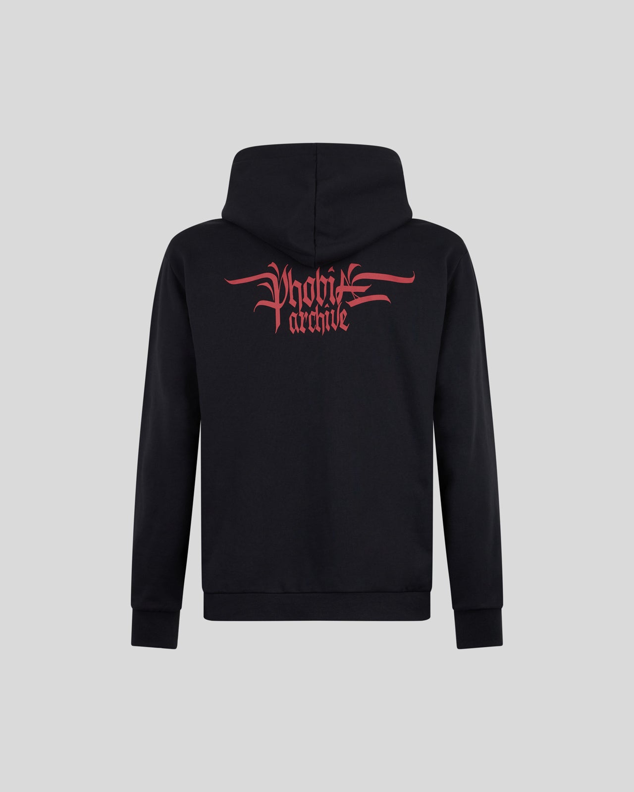 Phobia Archive FELPA NERA CON GRAFICA TRIPLE SKULL ROSSA Soddisfazione Garantita