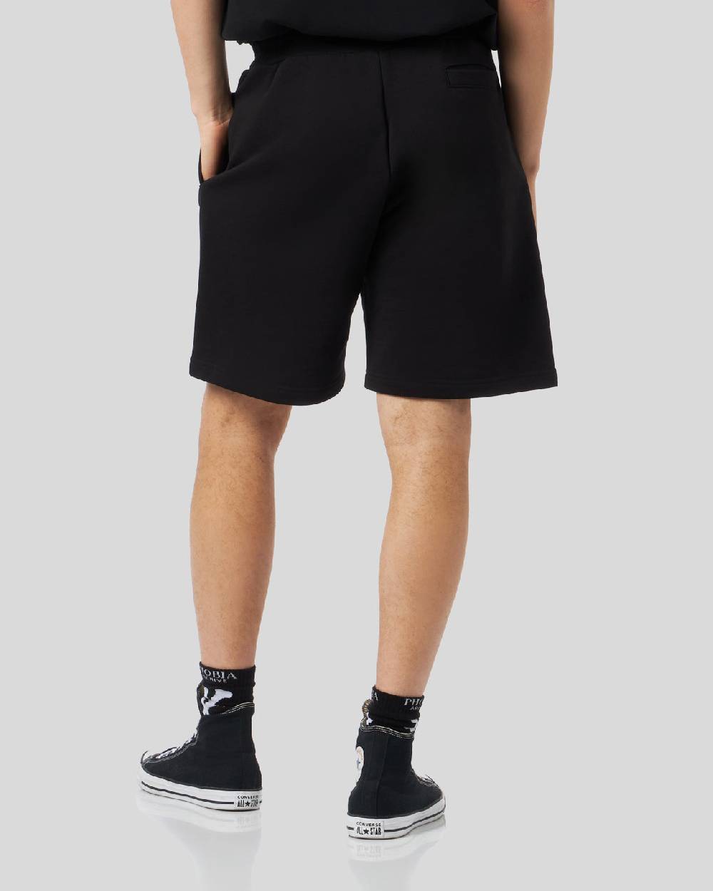Phobia Archive PANTALONCINO NERO CON LOGO GOTICO RICAMATO Vendita Calda