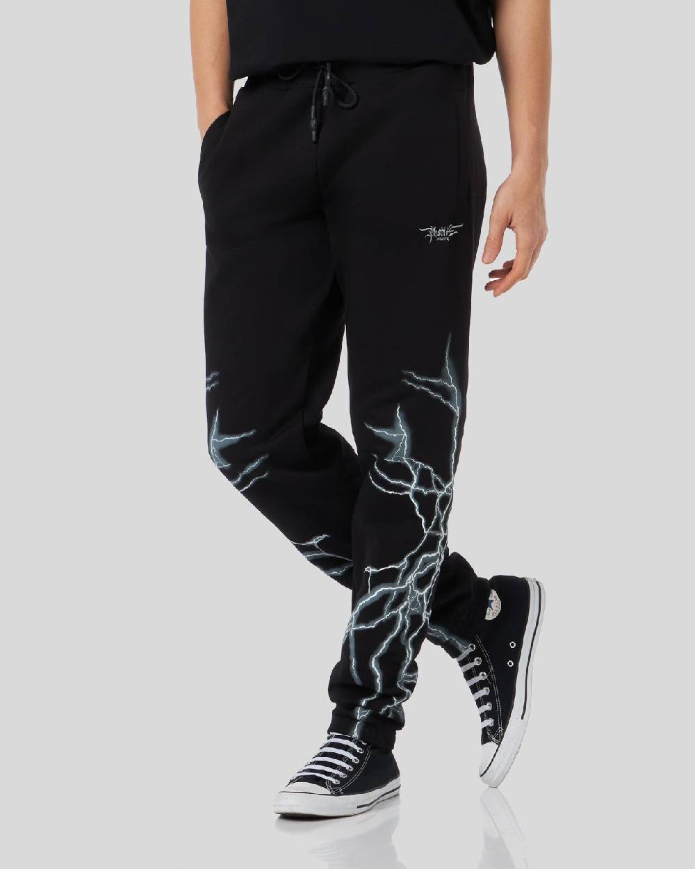 Phobia Archive PANTALONE NERO CON FULMINE LATERALE BIANCO Affare Del Giorno