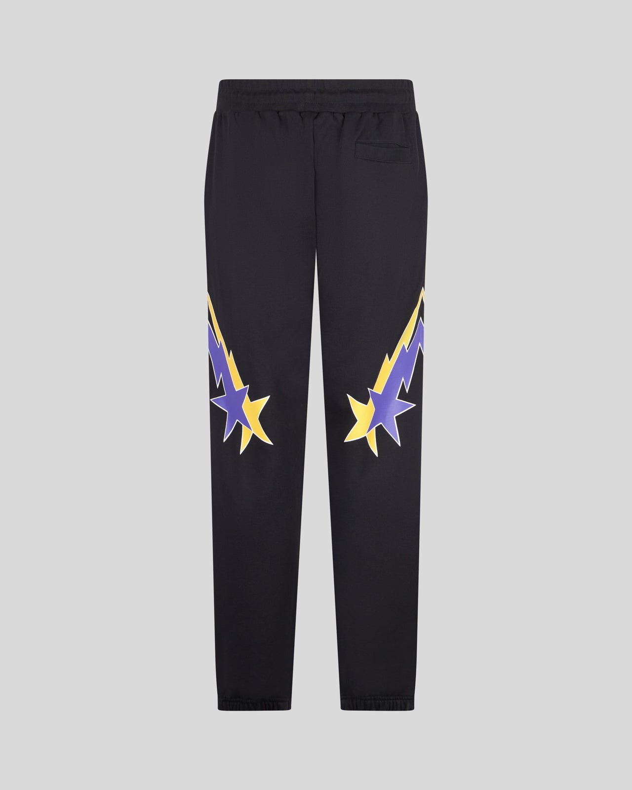 Phobia Archive PANTALONE NERO CON STAMPA STARRY LIGHTNING GIALLA E VIOLA Novità