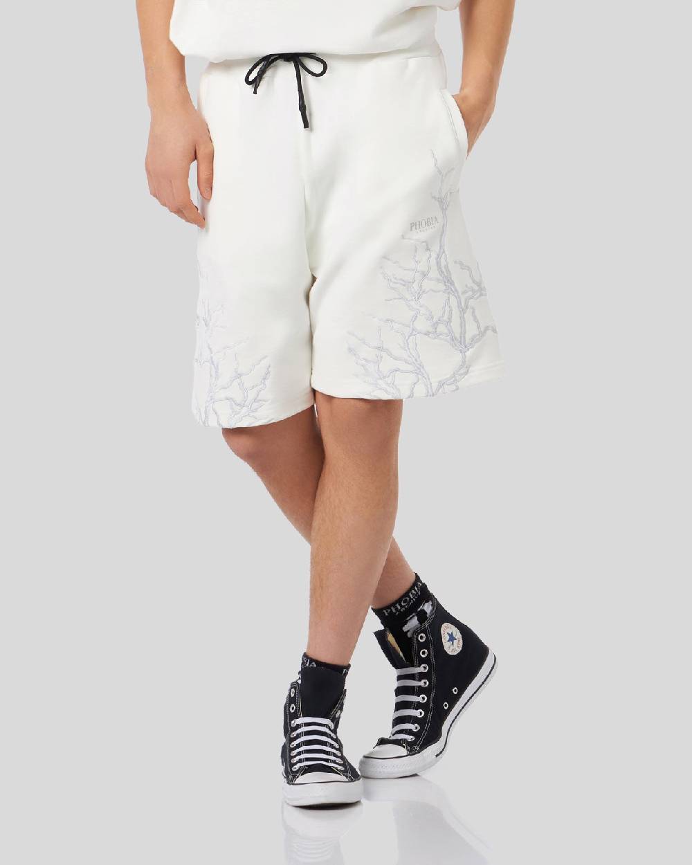 Phobia Archive PANTALONCINI BIANCHI CON FULMINI GRIGI Economico