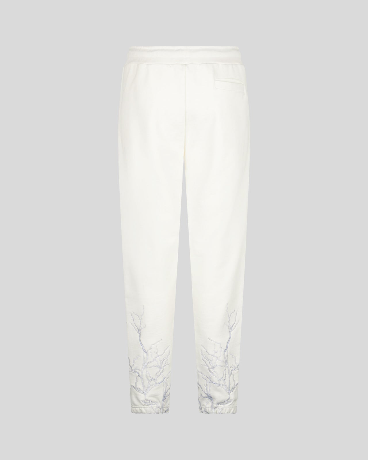 Phobia Archive PANTALONE BIANCO CON FULMINE GRIGIO RICAMATO In Linea