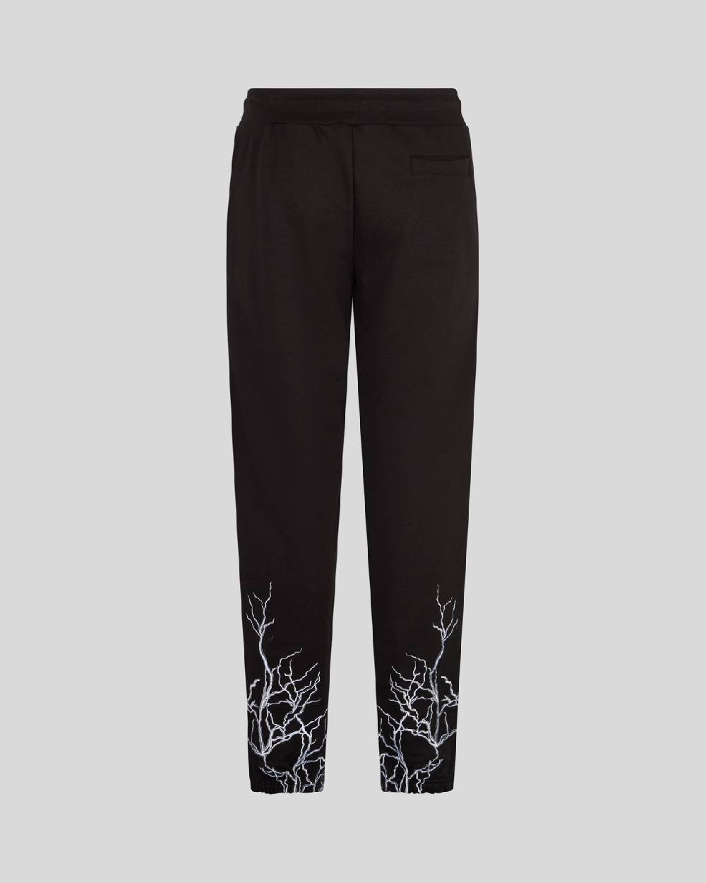 Phobia Archive PANTALONE NERO CON FULMINI RICAMATI GRIGI Nuovo