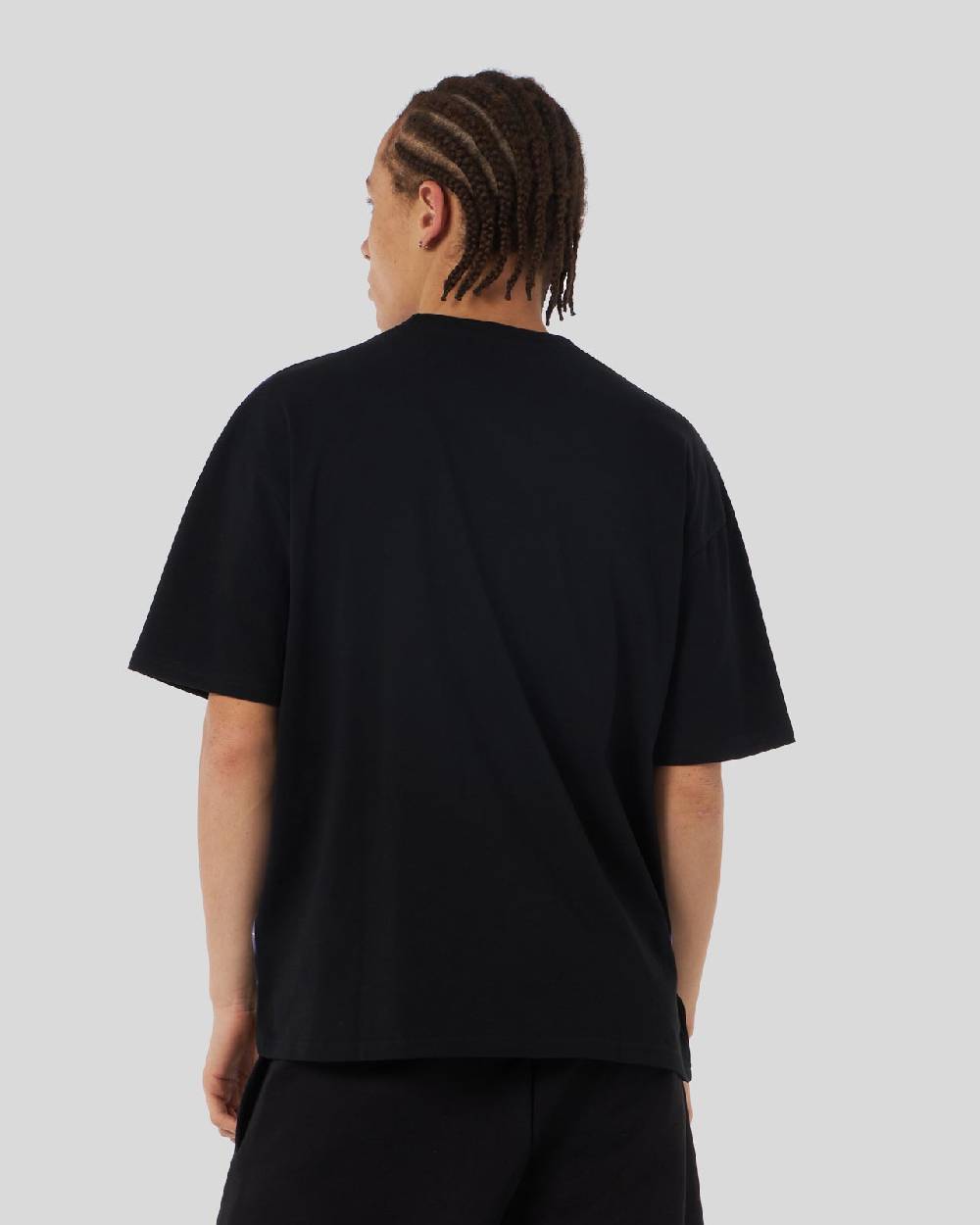 Phobia Archive T-SHIRT NERA CON FULMINI LATERALI VIOLA Promozione