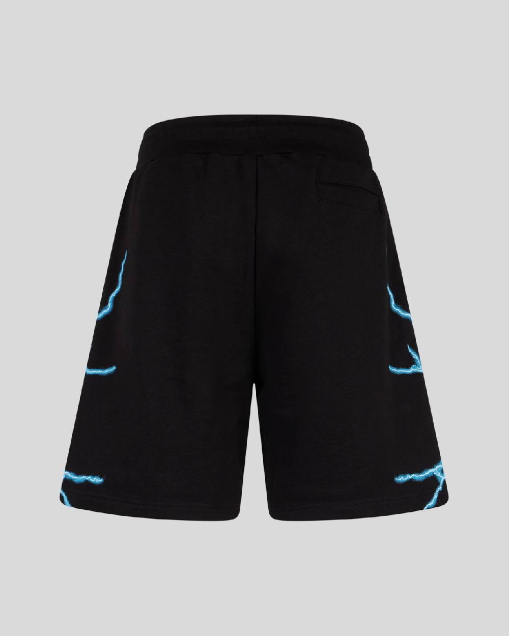 Phobia Archive PANTALONCINO NERO CON FULMINI LATERALI AZZURRI Consegna Veloce