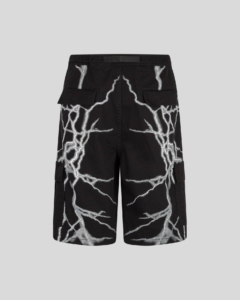 Phobia Archive PANTALONCINO CARGO NERO CON FULMINI LATERALI BIANCHI Convenienza