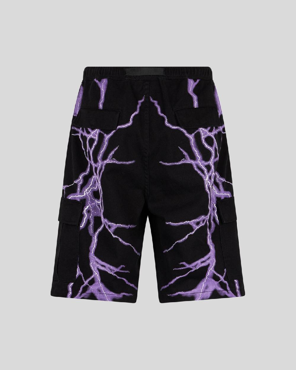 Phobia Archive PANTALONCINO CARGO NERO CON FULMINI LATERALI VIOLA Novità