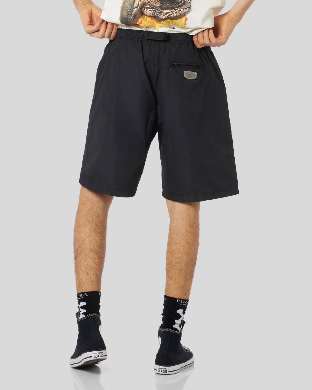 Phobia Archive PANTALONCINO CARGO NERO CON LOGO GOTIC P Vendita