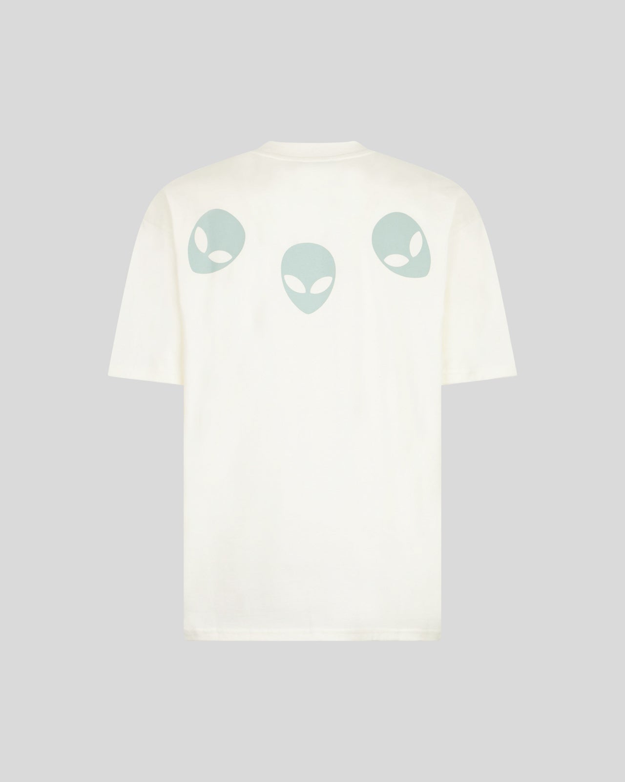 Phobia Archive T-SHIRT BIANCA CON GRAFICA TRIPLE ALIEN FOSFORESCENTE Promozione