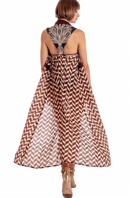Pin Up Stars VESTITO GILET LUNGO STAMPA BEAUTIFUL TREE Shopping Online