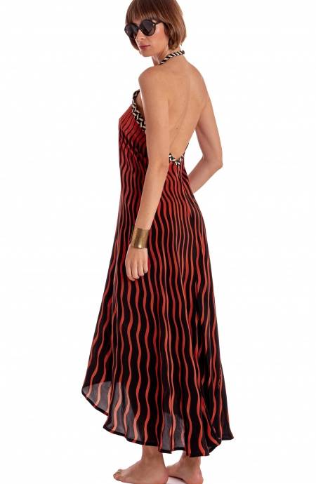 Pin Up Stars ABITO LUNGO ALLACCIATURA COLLO STAMPA TIGER SUN Affare Del Giorno