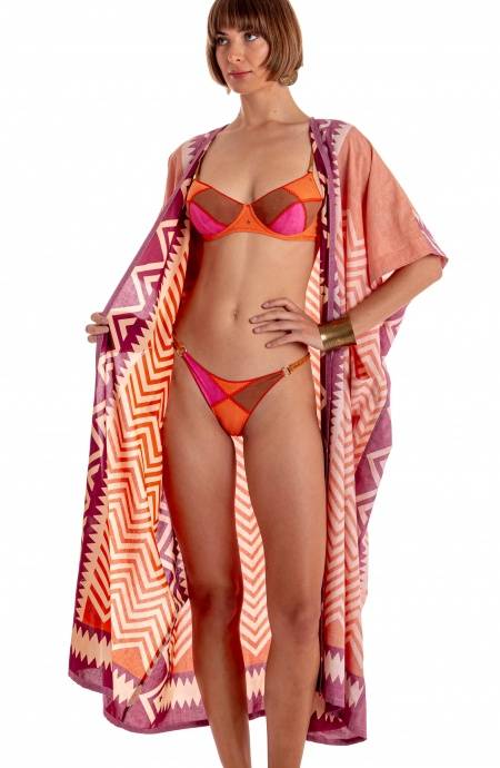 Pin Up Stars KIMONO LUNGO STAMPA BEAUTIFUL TREE Economico
