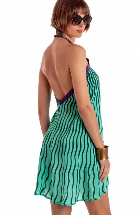 Pin Up Stars ABITO CORTO CON ALLACCIATURA COLLO STAMPA TIGER SUN Saldi