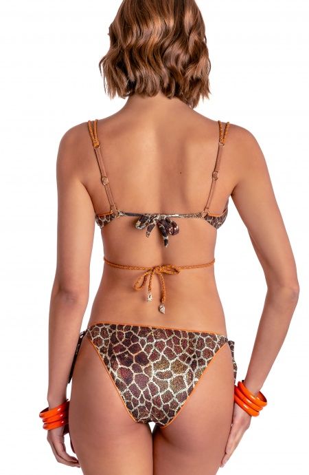 Pin Up Stars BIKINI BRASSIERE IMBOTTITA DAINETTO CON LACCI INTRECCIATI STAMPA GIRAFFA Soddisfazione Garantita