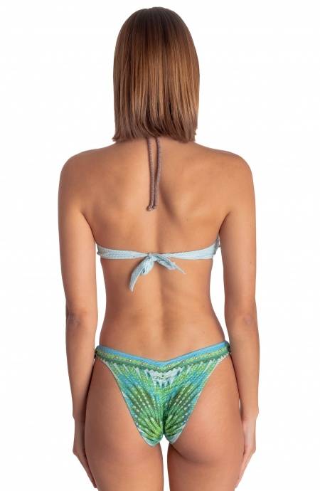 Pin Up Stars BIKINI FASCIA IMBOTTITA CON BORCHIE STAMPA WINGS In Vendita